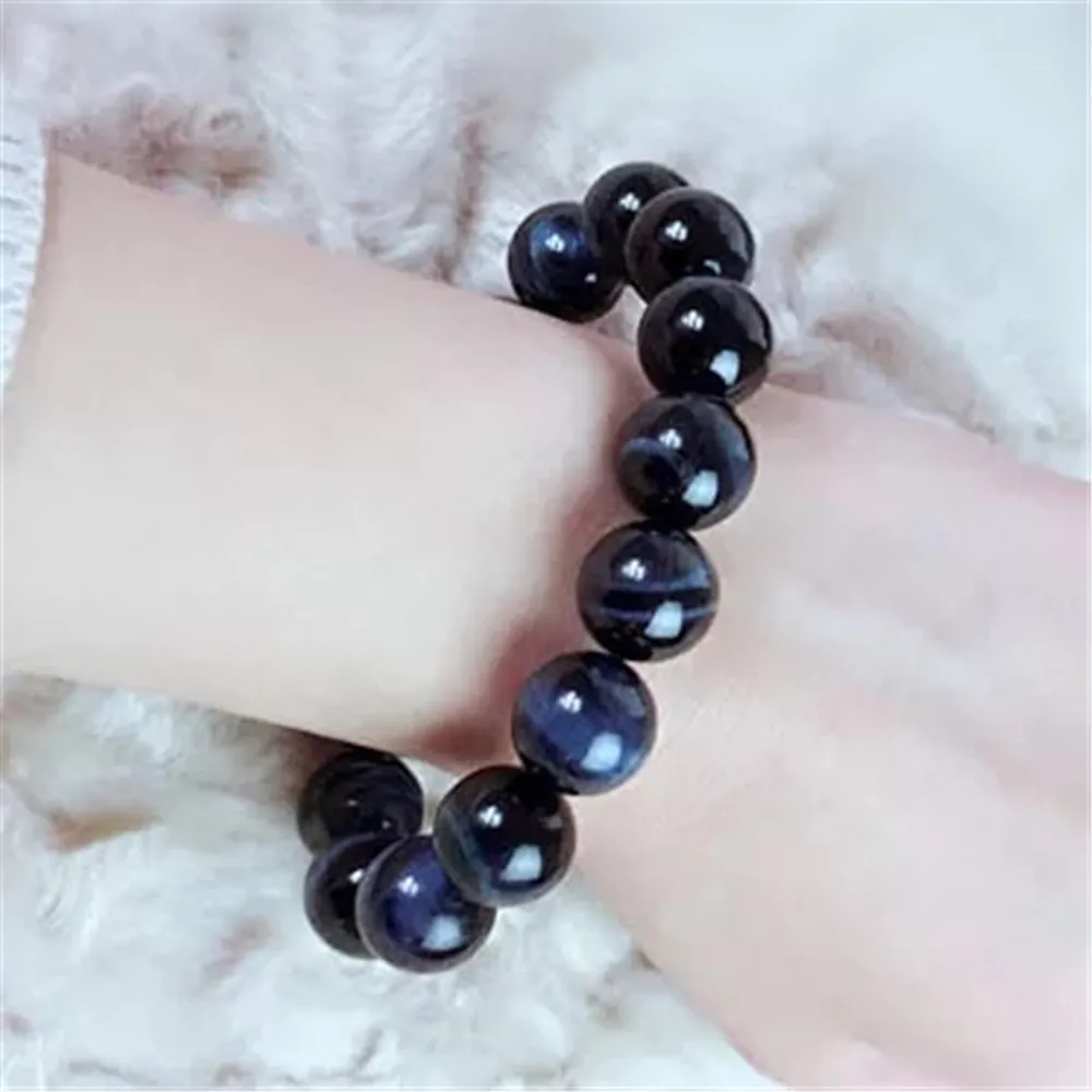Natural Blue Tiger's Hawk Eye Bracelet (3)