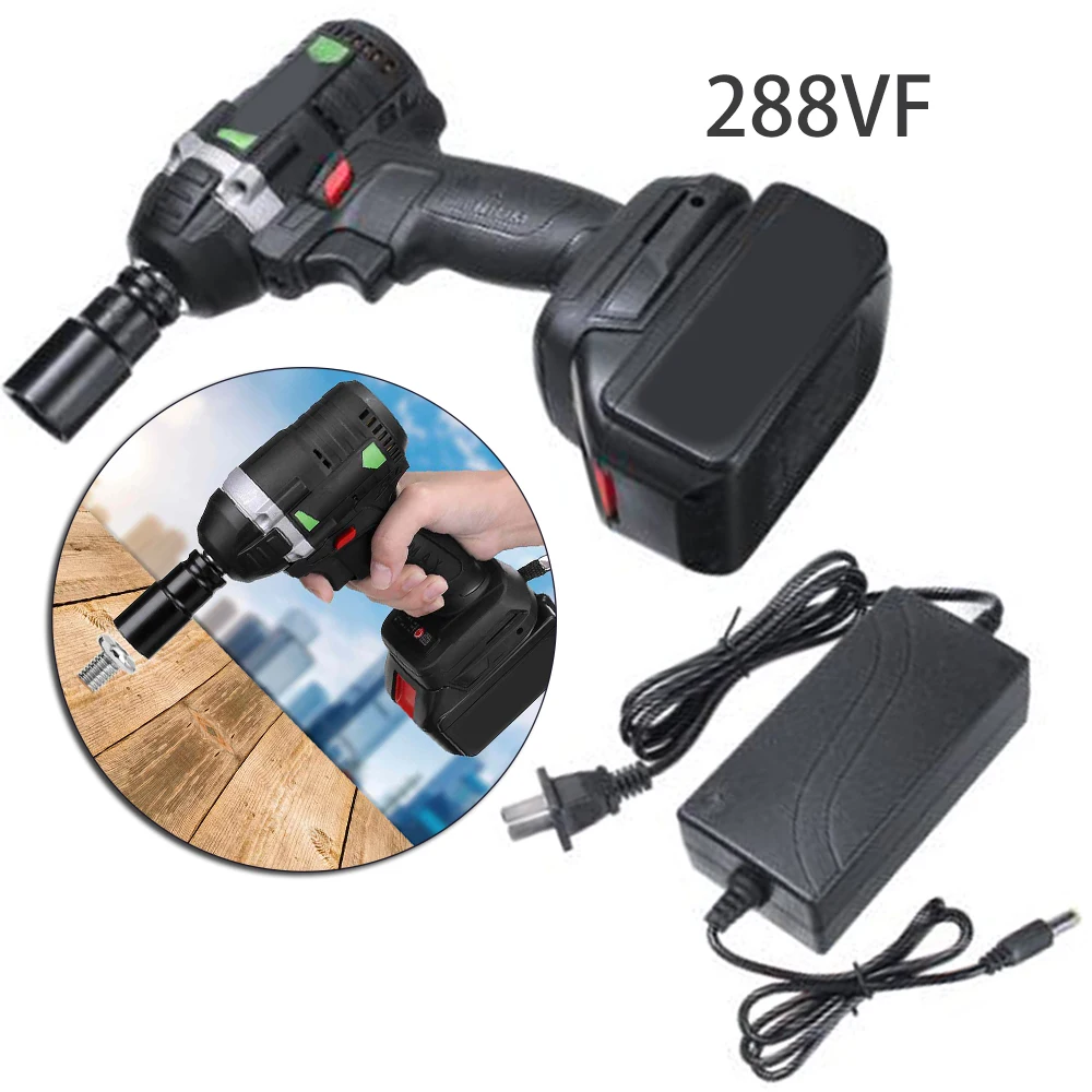 

110-240V 630N.M 288VF Cordless Electric Impact Wrench Power Tools + Battery Power Tools Drilling Wood Working Tools