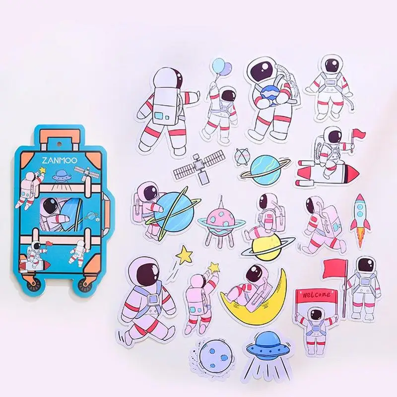 Kawaii стикер в форме чемодана Пингвин Ежик кролик космический человек бумага