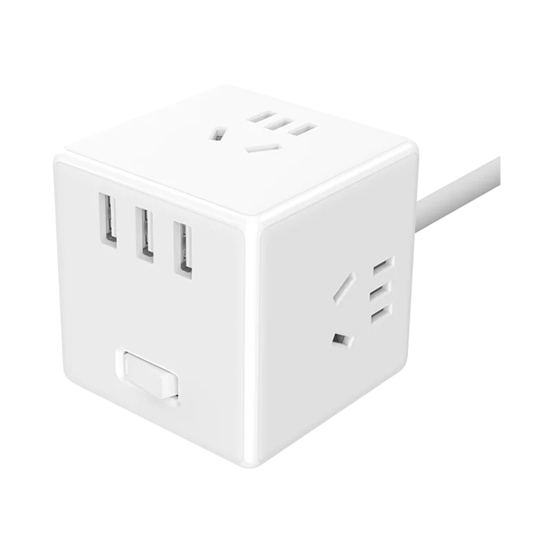 Xiaomi Mijia Rubik's Cube защита конвертера дизайн полосы 3USB разъем PD быстрое зарядное устройство подключаемый Электрический проводной преобразователь - Цвет: wired