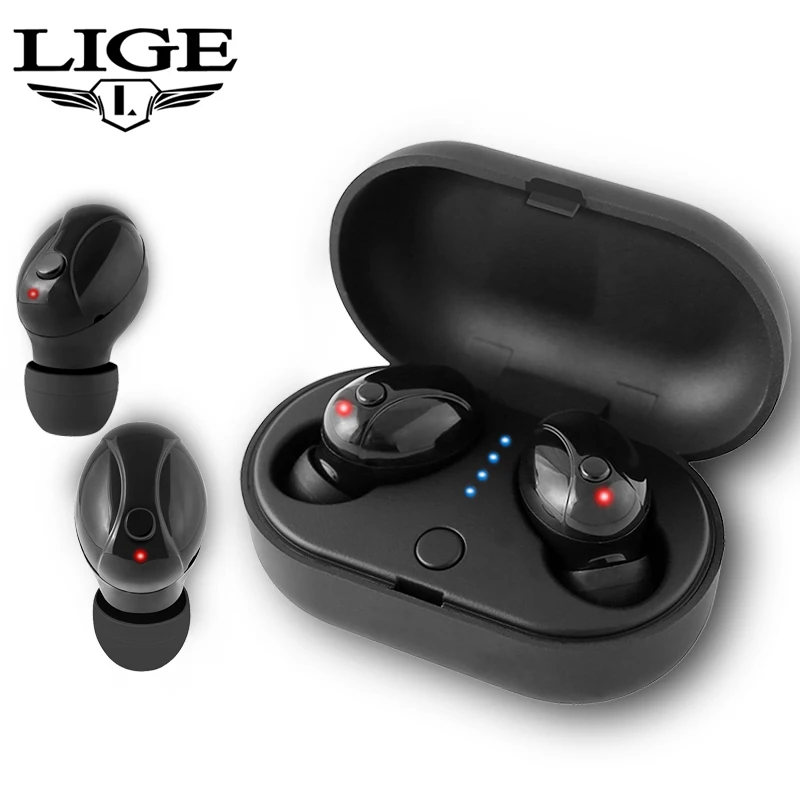 LIGE Новинка 5,0 bluetooth стерео наушники беспроводные наушники водонепроницаемые наушники для внешний Смарт-аккумулятор держатель телефона спортивные наушники