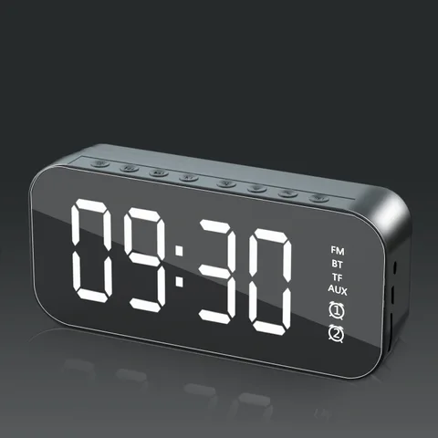 Bluetooth Speaker Outdoor Waterproof Portable Audio USB Charging Stereo Subwoofer Loudspeaker 1000MA Mirror Alarm Clock