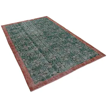 

164x253 Cm Green Handmade English Vintage Area Rug-5x8 Ft