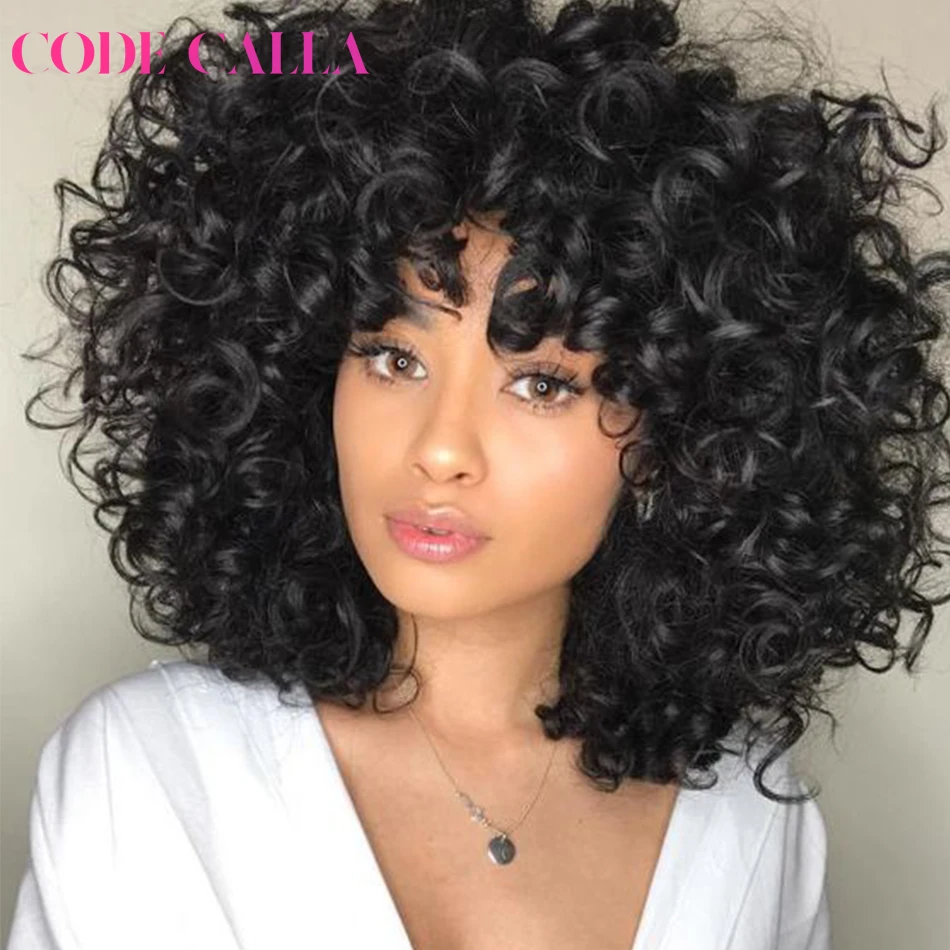 Hair-Bundles Short Human-Hair-Extensions Code-Calla Virgin Bouncy Curly Indian Color