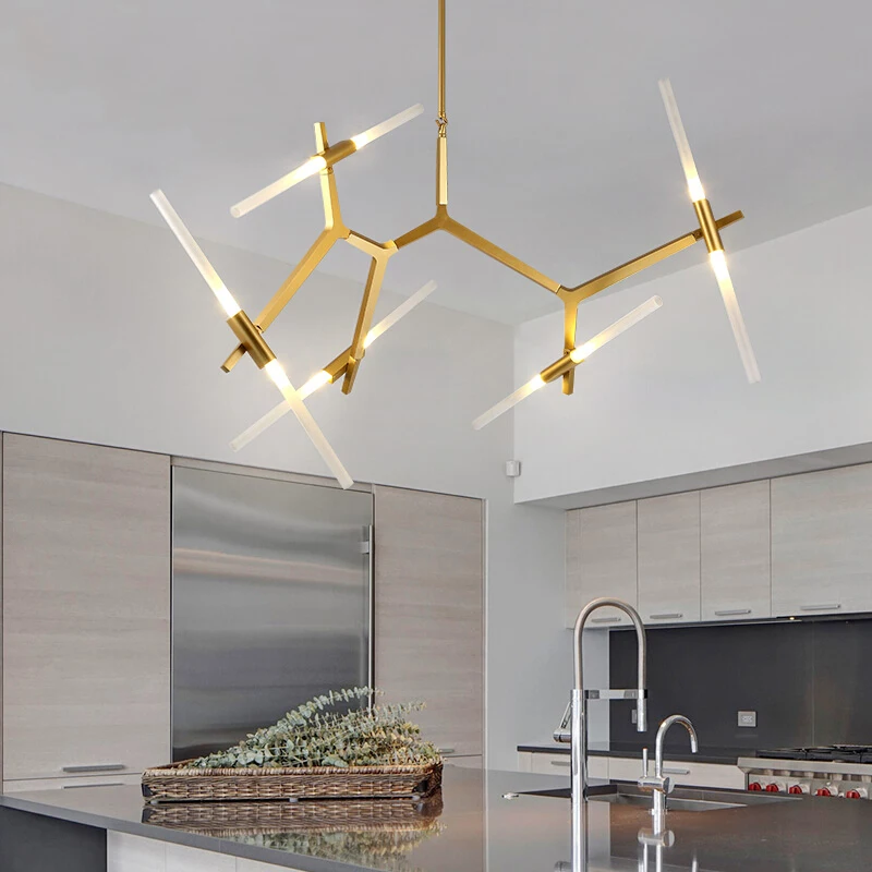 crystal ball chandelier Nordic  LED Chandelier for Dining Room Gold Black 6/10/14/20 Heads adjustable branch chandelier Living Room Restaurant glass chandelier