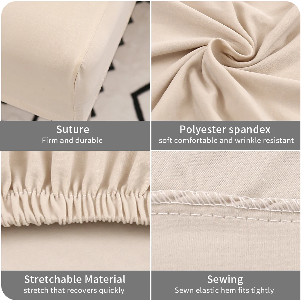 1 2 4 6pcs Solid Color Chair Cover Spandex Stretch Elastic Slipcovers Chair Covers For Kitchen 4