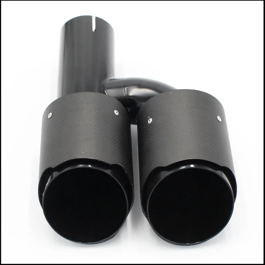 Fibra de Carbono de Aço Auto com um Ponta de Escape Tubos de Extremidade Dupla para Cx-4 Estilo Brilhante Modelo Preto Duplo Inoxidável Universal Logotipo h 3 com um logotipo, ponta de escape, tubos