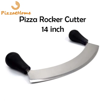 

PizzAtHome 14 inch Stainless Steel Pizza Rocker Cutter Pizza Cutting Tool Pizza Rocker Knife Cutter Shake Slicer Chopper Blade