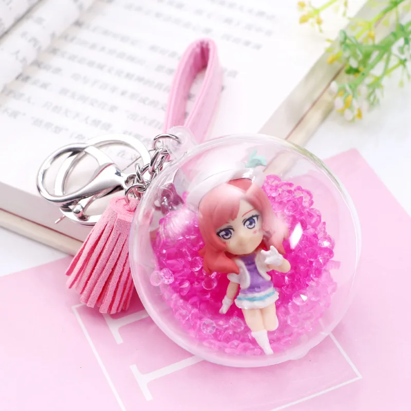 Сумка для ключей аксессуары Подвеска LoveLive красивая девушка хрустальный шар Кожа Веревка замша мульти-выбор