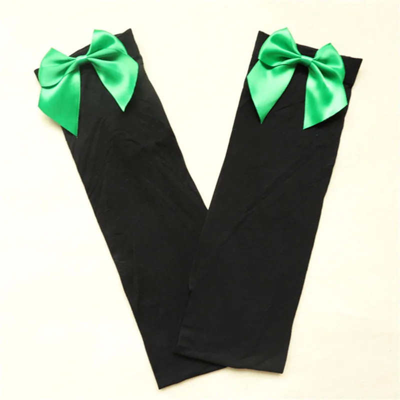 Длинные колготки выше колена с бантиком; нейлоновые чулки до бедра; прозрачные эластичные чулки для девочек; SW030
