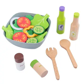 

1 Set Model Salad Toy Kids Cooking Toys Playing House Pretend Play Toy Cooking Tableware Suit Educational Plaything