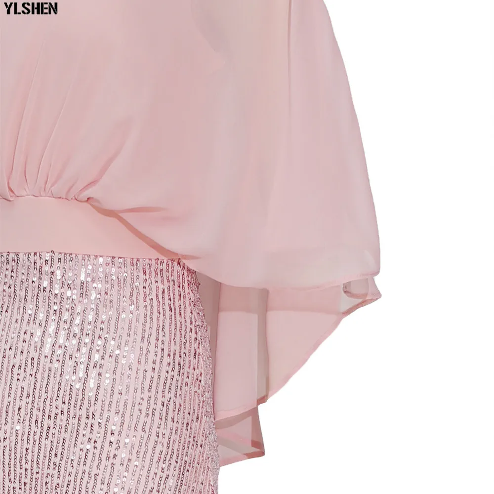 Elastic Sequins Africa Clothing African Dresses For Women Fashion Style Bat Sleeve Robe Africain Long Maxi Dress African Clothes 10