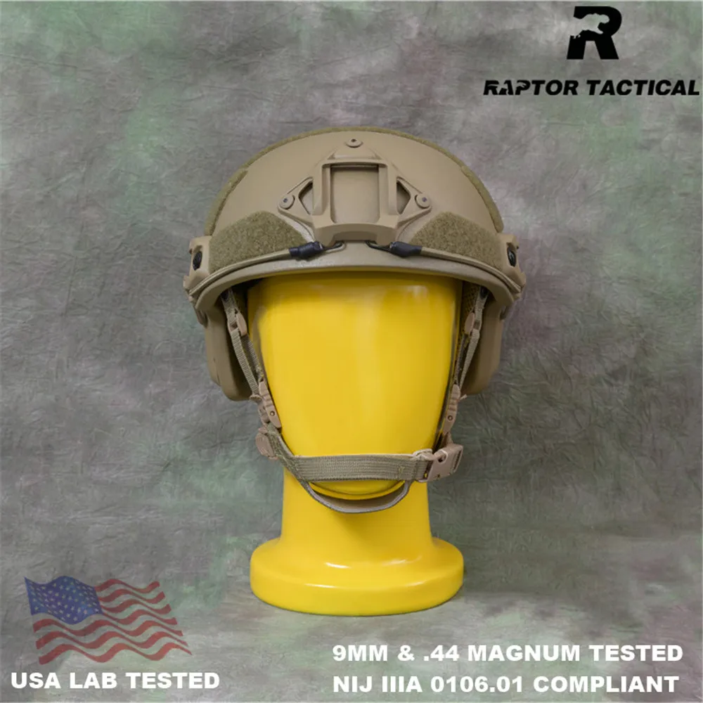 Raptor-Casco antibalístico rápido NIJ IIIA 3A 0106,01, con certificación ISO, corte alto XP, UHMWPE, a prueba de balas