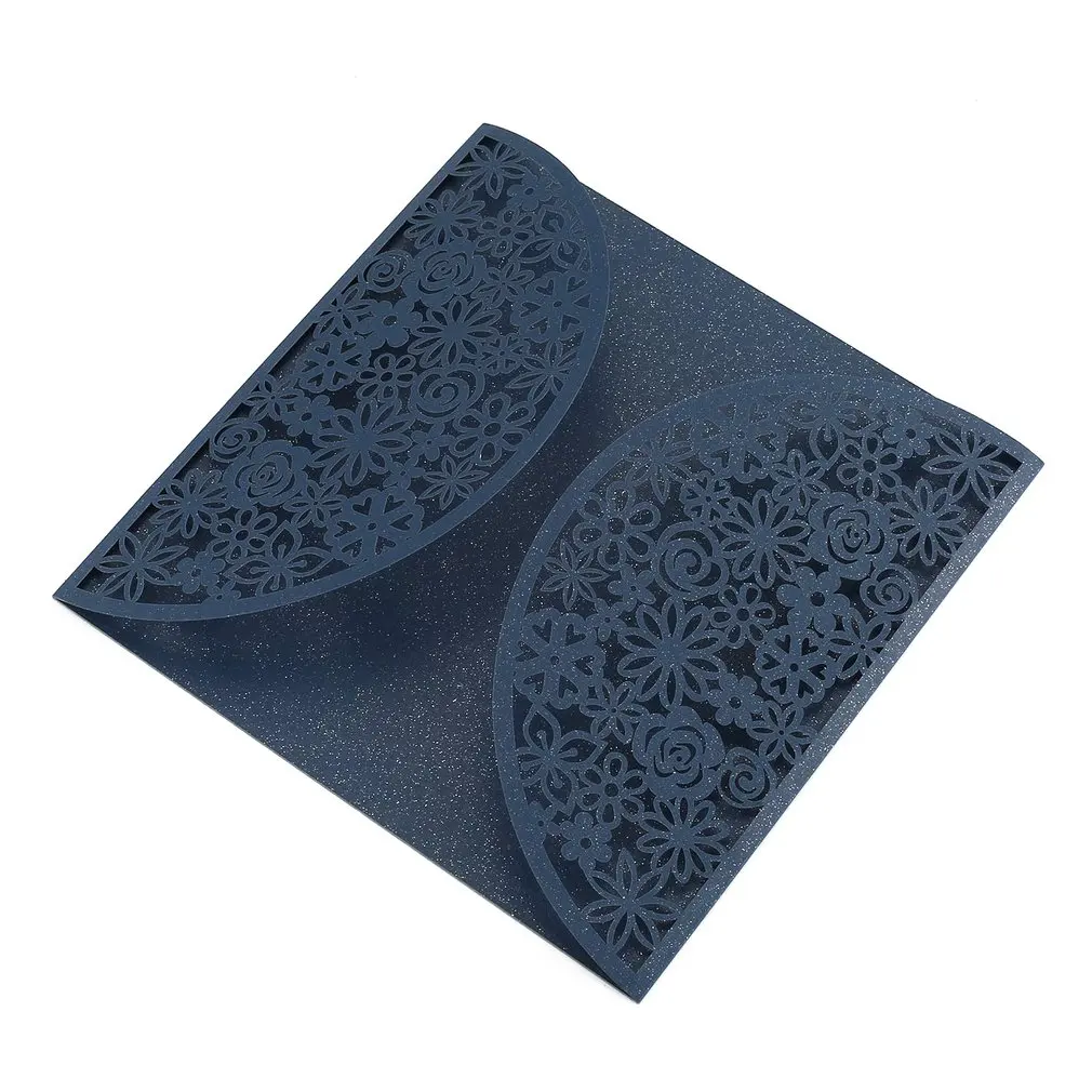  Foldable Invitation Card Cover Exquisite Hollow Out Bride Groom Printing Invitation Card Cover for  - 4000468084100
