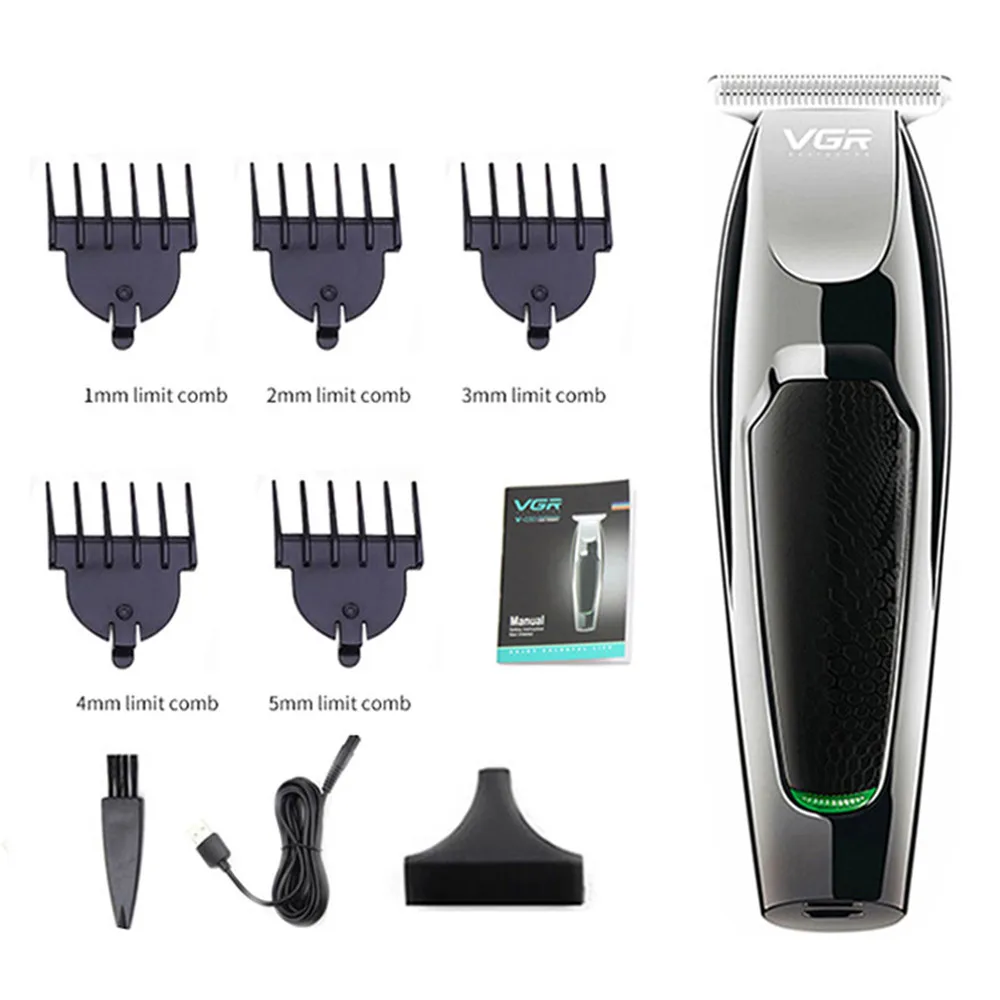VGR V030 Professional Waterproof Hair Trimmer Display Men's Hair Clipper Grooming Low Noise Clipper Titanium Ceramic Blade Adult