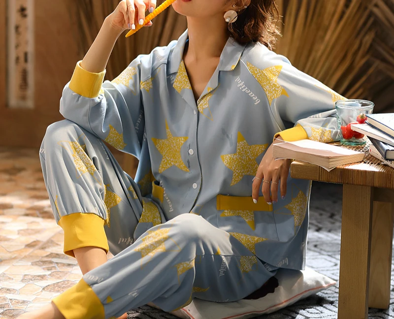 

Women Clothes Autumn Winter Pajamas Sets Sleepwear Lovely Pijamas Mujer Long Sleeve Cotton Sexy Pyjamas Female Cute Homewear