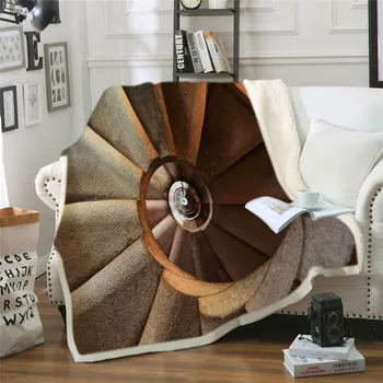 

Geometric Blanket on Bed Animal Throw Blanket for Adult Brown Gray Bedding Mantas Para Cama 150x200 Custom DIY Printing Dropship