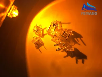 

200Pcs 5mm F5 Piranha LED Yellow Round Head Super Bright Light Emitting Diode