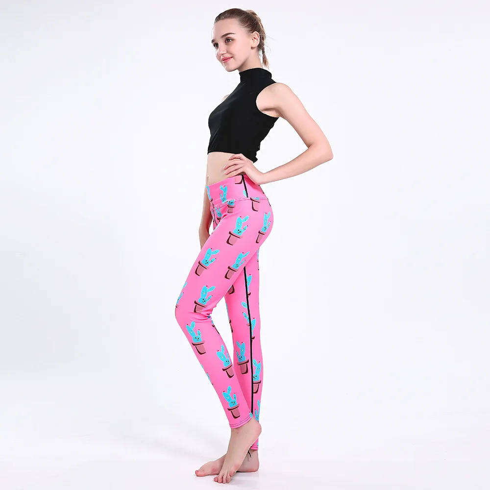 New Magic Rabbit Slender Hip-lifting s Air-permeable Speed Dry Women's Nine-point lady Pants leggings