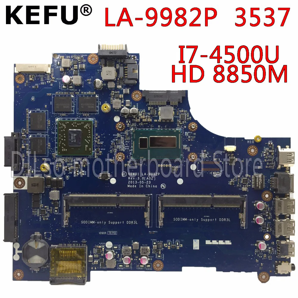 KEFU LA-9982P материнская плата для Dell 15R 3537 5537 ноутбука I7 CPU PM оригинальная тестовая |