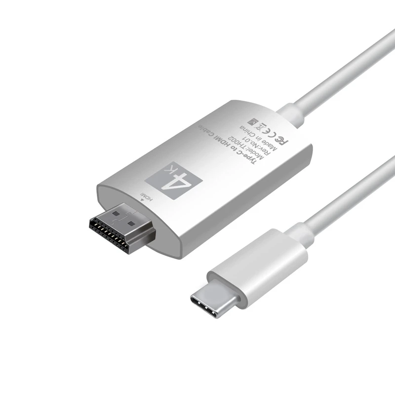 Type-C USB-C HDMI Кабель-адаптер 4K UHD USB 3,1 для Galaxy S8 S9 Plus note серебристый 2 м