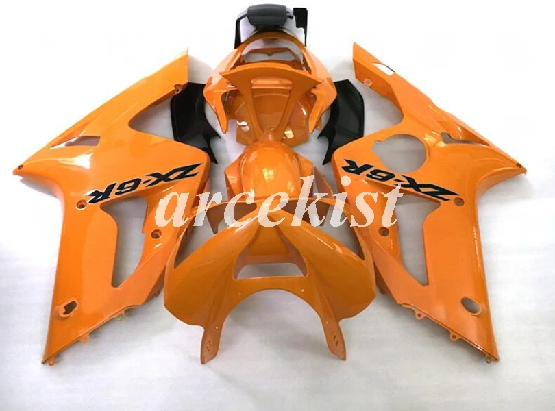 orange Комплект обтекателей для мотоцикла ABS, подходит для kawasaki Ninja ZX6R 636 2003 2004 6R 03 04 ZX-6R - Цвет: orange