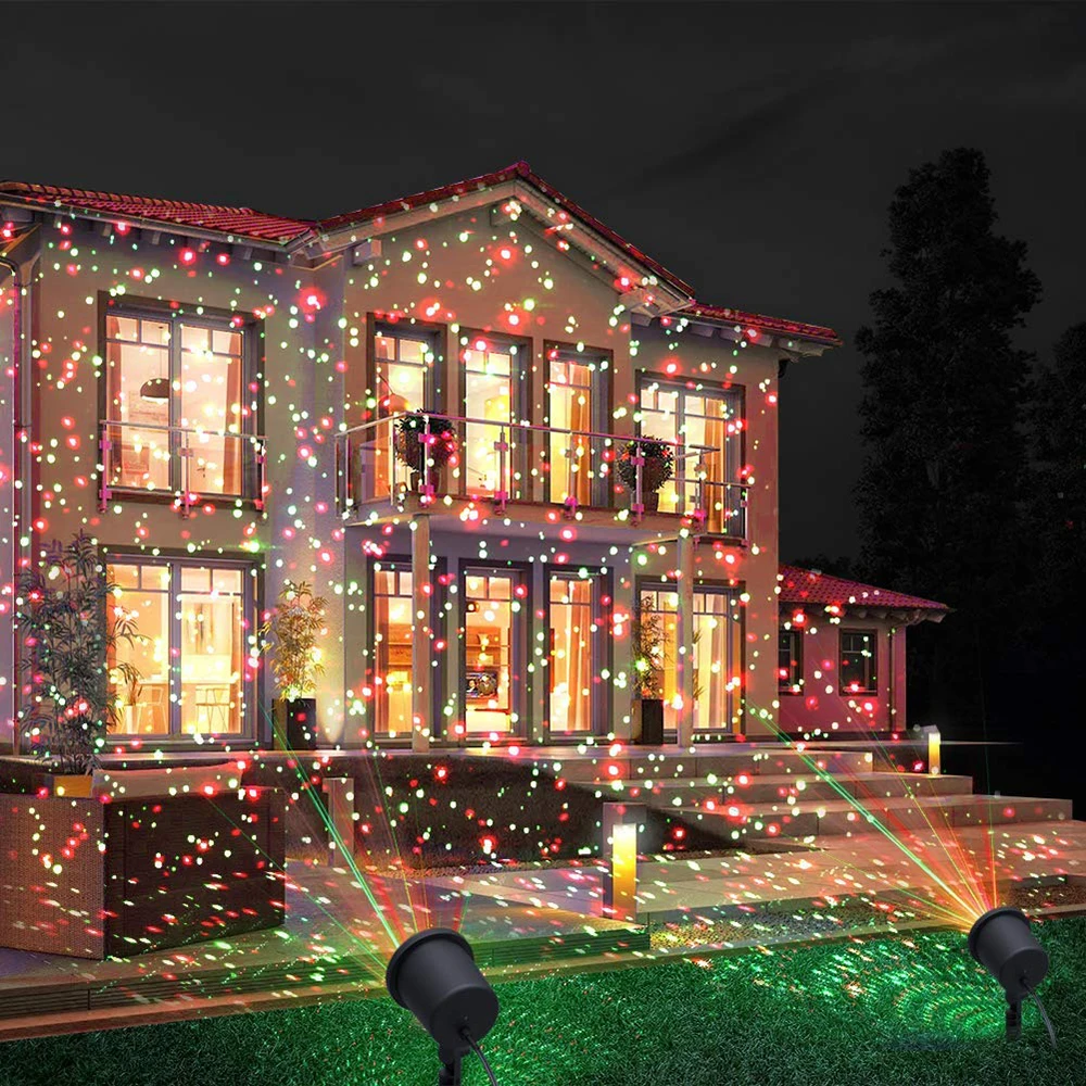 Moving Full Sky Star Laser Projector Landscape Lighting Red&Green Christmas Party LED Stage Light Outdoor Garden Lawn Laser Lamp afbeelding