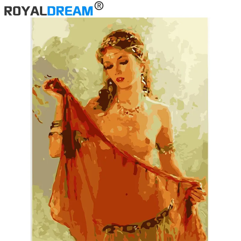 ROYALDREAM A woman Diy цифровая картина маслом цифровая Современная Настенная художественная картина для дома настенные художественные работы