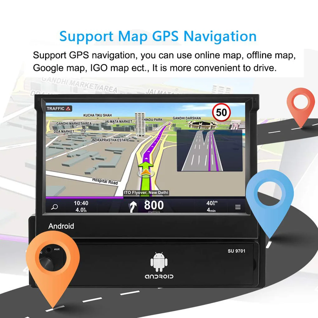 MP5 gps навигация WiFi Зеркало Ссылка Замена для Android 8,1 одиночный Din автомобиль 7 дюймов HD сенсорный экран