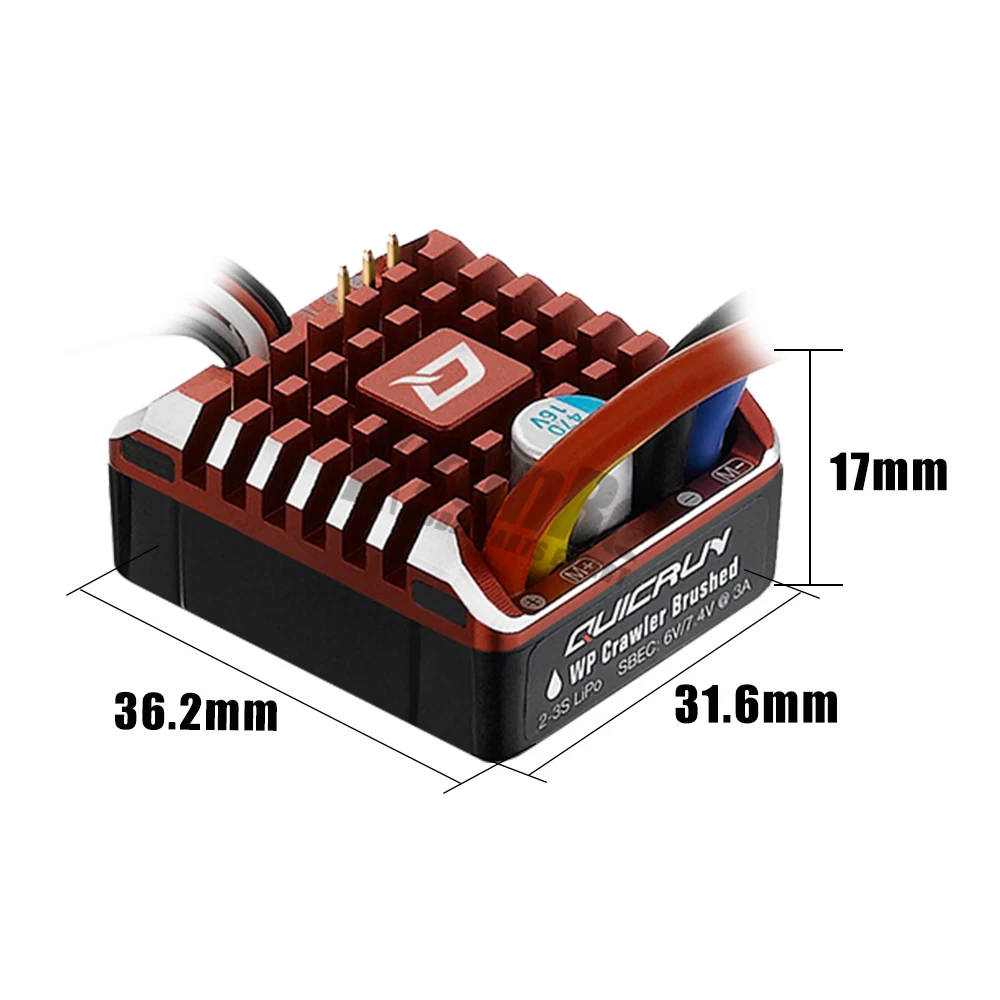 RC автомобиль QUICRUN 1080 80A водонепроницаемый матовый ESC Регулятор скорости с программной картой для RC Crawler Traxxas TRX4 Axial SCX10 90046