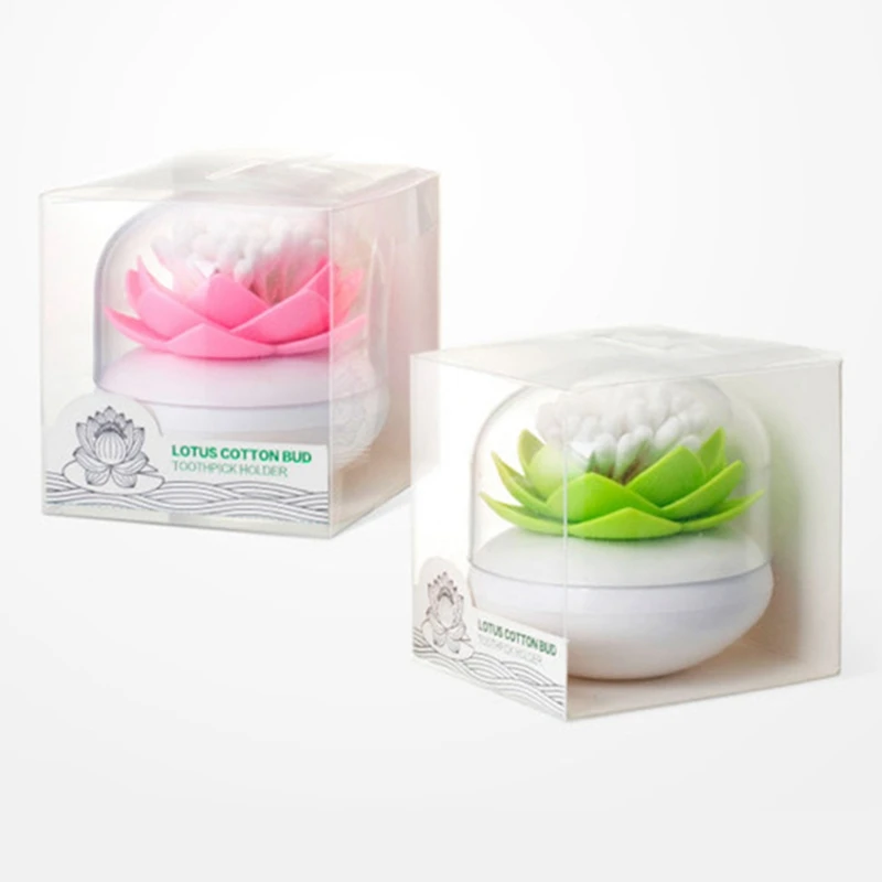Lotus Cotton Swab Box Lotus Cotton Bud Holder Base Room Decorate / Lotus Toothpicks Holder Toothpick Case