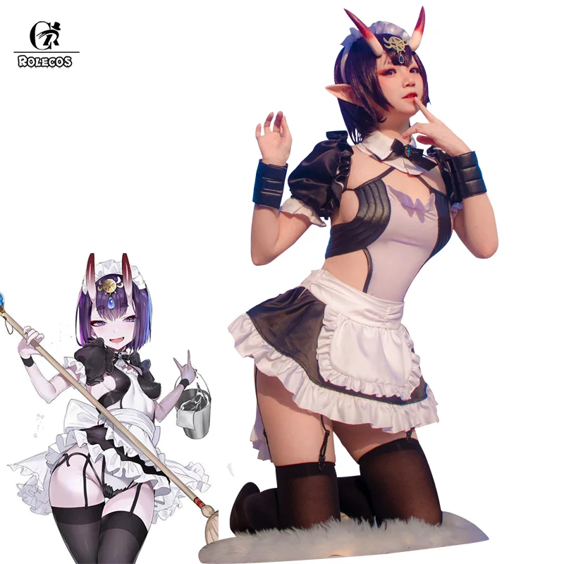 ROLECOS FGO Shuten douji Косплей Shuten-douji горничная Платье костюм для игры сексуальный