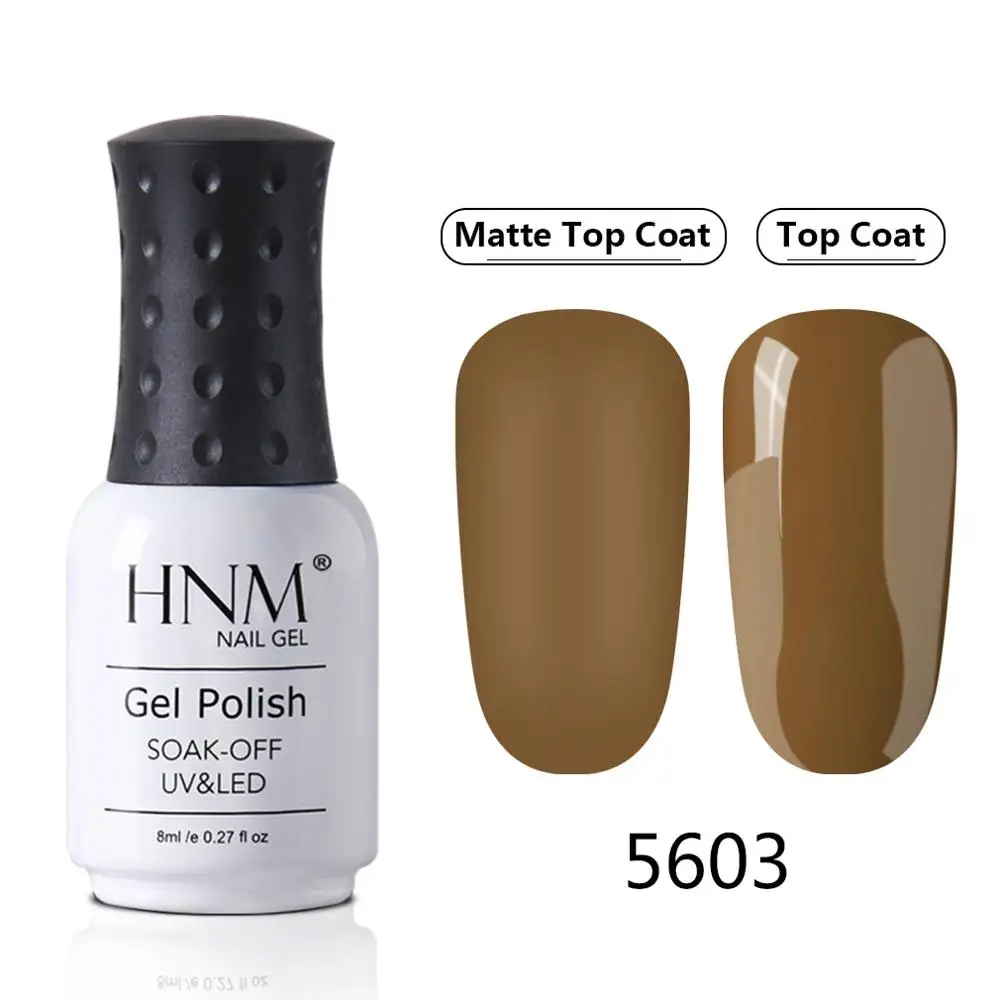HNM Green Yellow Matte Effect Gel Nail Polish Need Matt Top Coat Base Semi Permanent UV LED Lamp Hybrid Varnishes Lacquer Gellak - Color: 5603