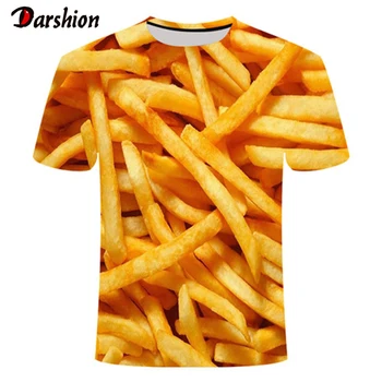 

Summer 3D Food T-shirt Funny Cheese Burger T-shirts Hamburger Camisa Masculina Shirts Casual Funny Tops
