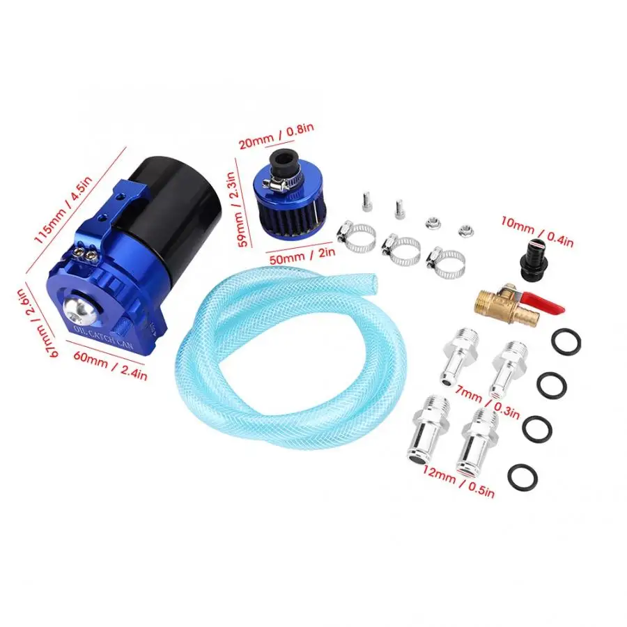 Cattura olio Può 300ML Auto Motore Perdere Nemmeno Serbatoio Serbatoio Sfiato Può Aria-Olio Filtro Universale Alluminio Accessori di Cattura può Filtrare  34