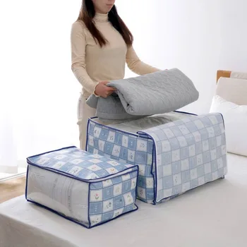 

Large Foldable Clothes Blanket Quilt Sweater Zip Storage Bag Closet Wardrobe Organizer Under Bed Storage Box