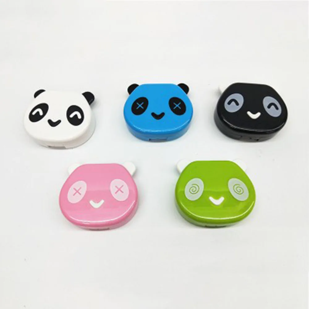 

1pc Cute White Color Panda Holder Contact Lens Case with Mirror Portable Contact Lenses Box Travel Glasses Contact Lenses Box