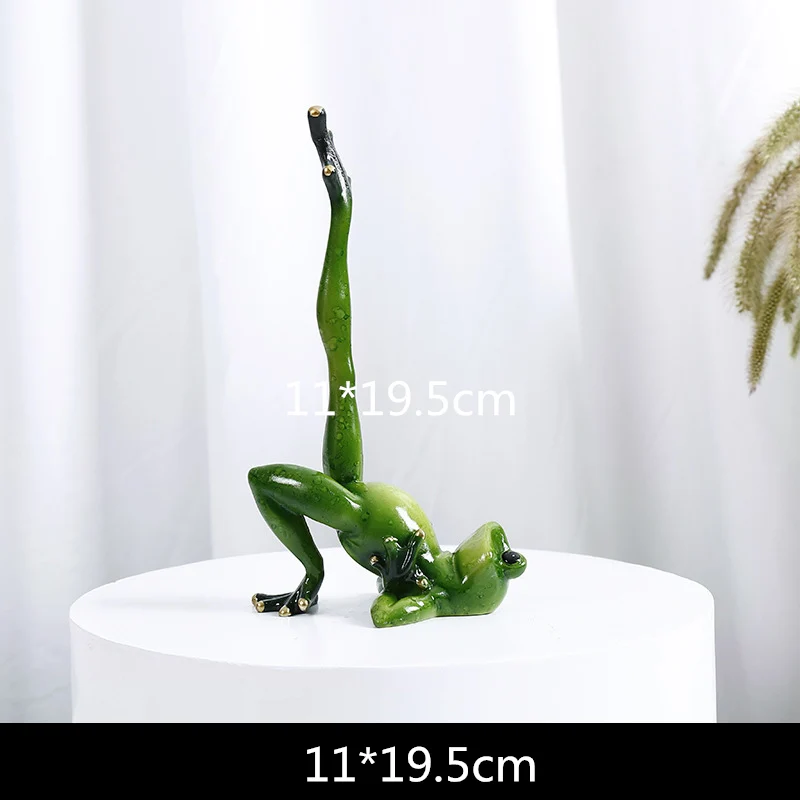 High Leg Frog VILEAD больше размеров смолы Йога фигурки лягушек скандинавский сад ремесленные украшения крыльцо магазин украшение с животными для дома аксессуары - Цвет: High Leg Frog