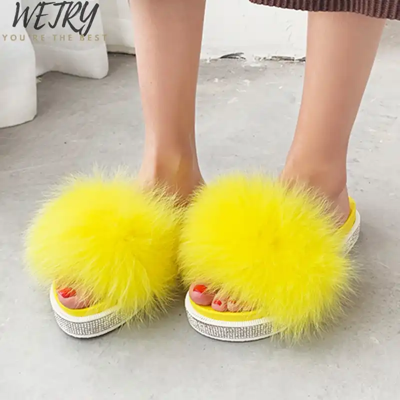 yellow fluffy sliders