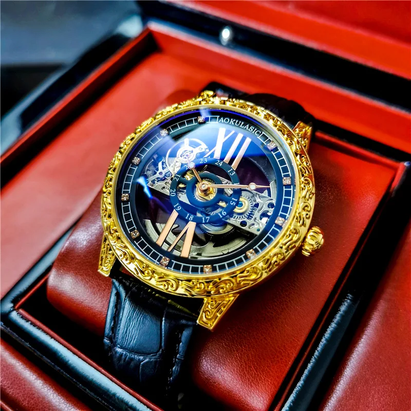 Men's Watch Top Luxury Automatic Mechanical Watch Tourbillon  Hollow Design Boutique Surface Clock Reloj Hombre 2021 NEW