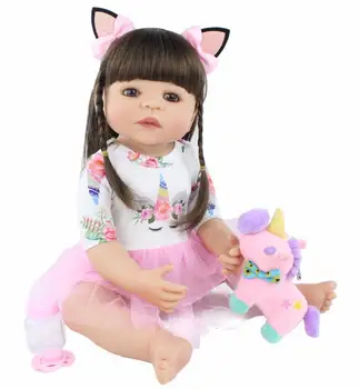 

55cm Full Silicone Reborn Baby Doll Toy For Girl Newborn Princess Toddler Alive Babies Bebe Classic Boneca Bathe Toy Child Gift