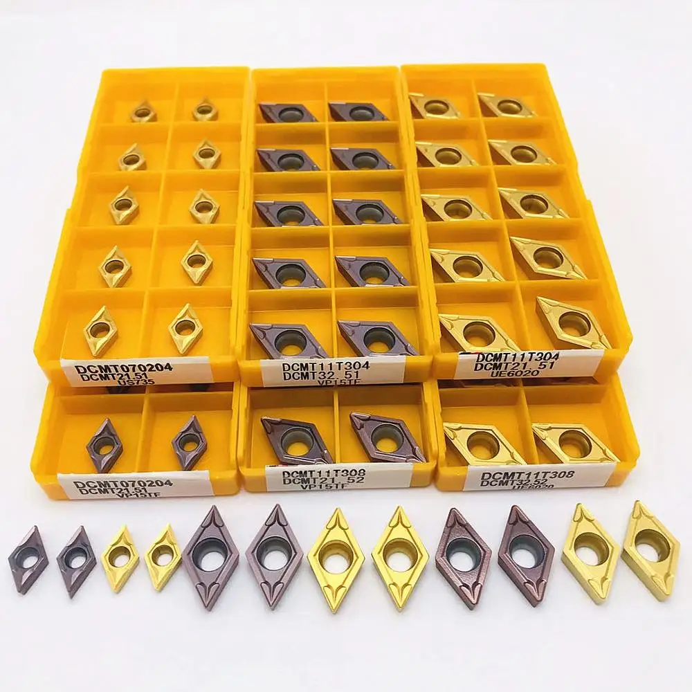 

DCMT070204 DCMT11T304 DCMT11T308 Carbide Internal Metal Turning Tool CNC Parts Processing Tool Carbide Turning Insert DCMT