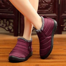 Женские ботинки; Большой размер 43; Зимние ботильоны; женская обувь с плюшевой подкладкой; зимние ботинки; женская модная Повседневная зимняя обувь унисекс для влюбленных