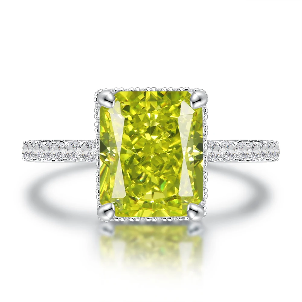 Wuiha Classic Solid 925 Sterling Silver Radiant Cut 8*10mm
