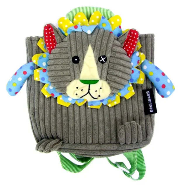 Вельветовый рюкзак для малышей, Детская сумка, мини школьный ранец с изображением мультяшных геров, детские школьные сумки для дошколят, мальчиков и девочек, sac a dos enfant - Цвет: lion