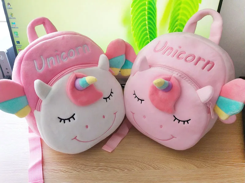 Sacs à dos Licorne 3D pour bébés filles Sacs d'école en peluche mignons
