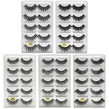 

3d Soft Natural Long False Eyelashes Wholesale In Bulk with Lash Tray Fluffy Thick Vegan Lashes Extension Accessories Faux Mink