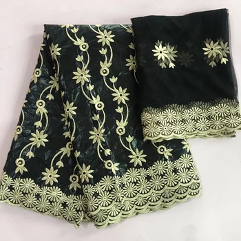 

5 yards tulle lace cotton african materials royal blue bazin brode getzner white nigerian lace-fabric latest wedding KRL-9741