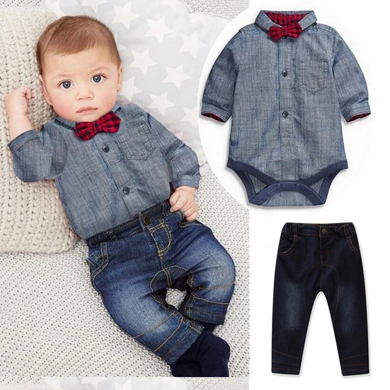 

Boys Wedding Suits Kids Clothes Toddler Formal Kids Suit Children'S Wear Grey Bodysuit+Tie + Trousers Boys Outfit Baby Clothes