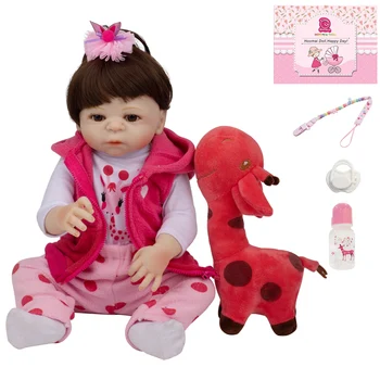 

48cm Full Silicone Body Reborn Doll Bebe Toy For Girl Bonecas Newborn Princess Babies Bathe Toy Lovely Birthday Gift Baby Doll